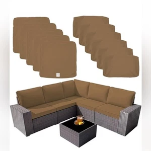 11Pack Outdoor Seat Back Cushions Replacement Covers Wicker Rattan Patio - Picture 1 of 9