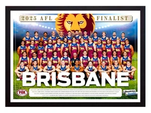 Framed 2025 Brisbane Lions AFL Premiers Football Poster - 45cm x 32cm x 3cm - Picture 1 of 4