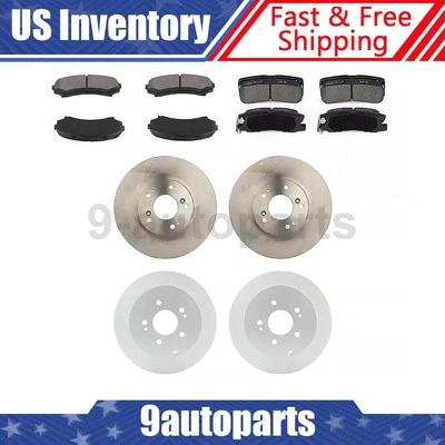 Front & Rear Brake Rotors + Brake Pads For 2007 2008 2009 Mitsubishi Grandis - Image 1 of 4