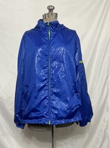 Faded glory Blue/ Green full zipper pockets long sleeve windbreaker jacket 2X - Picture 1 of 10