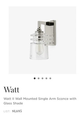 Arandela Waterworks Watt II de parede braço único com abajur de vidro - Imagem 1 de 4