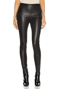 Helmut Lang Black Lambskin Leather Legging Skinny Pants Size 0 NEW TAGS - Picture 1 of 6