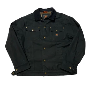 Walls Canvas Chore Jacket Mens Large Blanket Lined Detroit Style Duck Black Snap - Picture 1 of 5