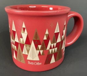 Peet’s Kaffeebecher 12 Unzen Rot Weihnachtsbäume Sammlerstück Urlaub Winter - Bild 1 von 14