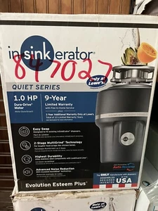 NEW INSINKERATOR EVOLUTION Esteem 1 HP INSULATED FOOD GARBAGE DISPOSAl - Picture 1 of 1