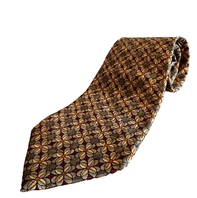 JZ RICHARDS No. Corbata de seda medallón floral marrón parisino, cobre, topo 1168 EE. UU. Foto 1 de 4