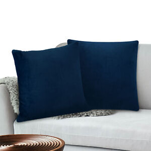 Throw Pillow Covers Set of 2 Sofa Decor Fleece Cushion Cases 2 Sizes with Zipper