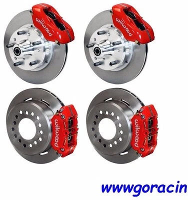 KIT DE FREIO A DISCO WILWOOD, 1965-1968 Chevrolet IMPALA, 11" ROTORES, PINÇAS VERMELHAS, Chevy - Imagem 1 de 4
