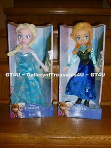 Disney Princesa Frozen ELSA y Anna 14" - 16" Muñeco de Peluche Colección Original - Imagen 1 de 2