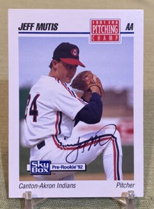 Jeff Mutis 1992 SkyBox AAA #40 Sky Sox Signed Autographed Baseball Card Indians