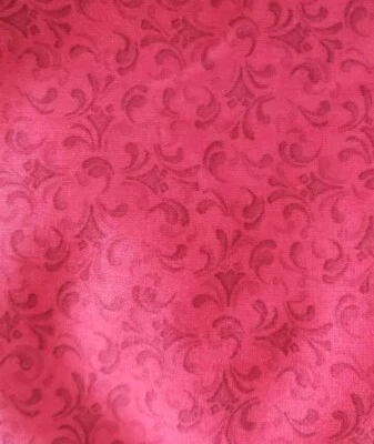 Tecido de costura acolchoado tesouros vermelho redemoinho floral 1,3ydX45" tecido algodão - Imagem 1 de 4