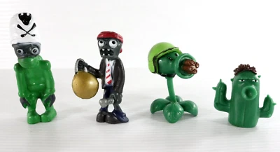 Plantas vs Zombis Lote de 4 Figuras Juguetes Estatuillas Tirador de Guisantes Cactus Momia Gong Foto 1 de 4