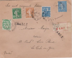 LETTRE AFFT MULTIPLE CHARGEE VALEUR DECLAREE 650 PARIS PR LA ROCHE SUR YON 85 - Picture 1 of 2