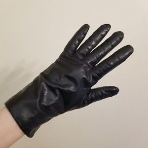 Wilson L Black Leather Womens Gloves Cashmere Lined Driving Cosplay Vintage