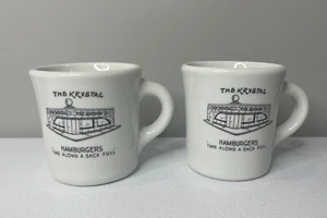 Krystal Hamburgers Restaurant Kaffeebecher Tasse 2er Set Shenago China USA Vintage - Bild 1 von 10