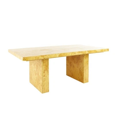 Milo Baughman Style Mid Century Burlwood and Brass Pedestal Dining Table Cover