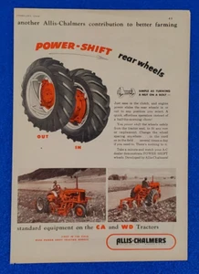 1952 ALLIS-CHALMERS POWER SHIFT REAR WHEELS CA & WD TRACTORS ORIGINAL PRINT AD - Picture 1 of 1