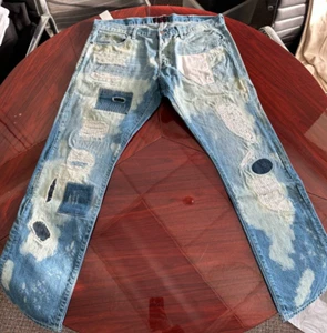 Fourth of November Slim Straight Putnam Wash Bleached, Ripped, & Patched Jeans - Picture 1 of 7