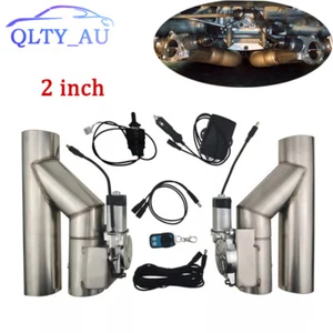 2" Double Electric Exhaust Single Control Valve Kit w/ Manual & Remote Switch - Picture 1 of 19