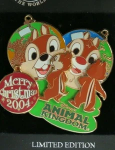DISNEY WDW FELIZ NAVIDAD 2004 REINO ANIMAL CHIP N DALE ADORNOS LE 3000 PIN - Imagen 1 de 1