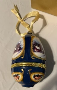 Mr Christmas 2006 Valeria Parr Hill Musical Egg Blue Church Away in a Manger 4.5 - Picture 1 of 7