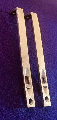 PR Brass antique hardware mid century modern MCM cabinet door slide bolt latches Cover