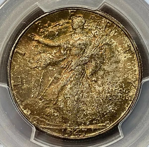 1947 D Walking Liberty MS66 PCGS Great Mint Set Toning - Picture 1 of 3