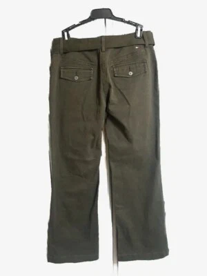💥TOMMY HILFIGER🔥Stretch-Boot Cut Chino 带腰带 - 4 码女式-EXC COND!!-绿色 — 第 1/4 张图片