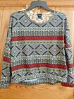 Rue21 Womens Top Size Small S Blouse Lace Back Multi Color Black White Long Slv