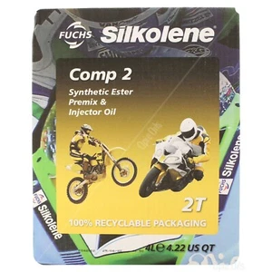 Silkolene Comp 2 2T 2 Stroke Motorcycle Engine Oil (Fuchs) 4 Litres 4L Lube Cube - Picture 1 of 4