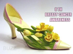 Daffodil Hope Breast Cancer Awareness Pink Ribbon Miracle Just the Right Shoe - Picture 1 of 4