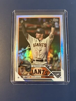 Bryce Johnson RC Rainbow Foil 2023 Topps Series 2 #571 San Francisco Giants  - Image 1 of 2