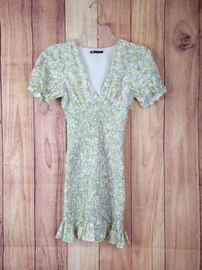 ZARA Dress with Floral Daisy Printed Linen Blend Womens Size XS - Picture 1 of 6