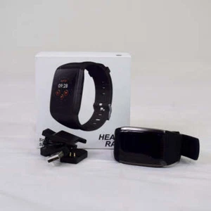 Montre intelligente noire fréquence cardiaque bracelet de sport - Photo 1 sur 6