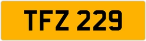 TFZ 229 T 3x3 DATELESS PRIVATE NUMBER PLATE TOM TONY TEL TOD TODD TAM TAJ TRACE - Picture 1 of 1
