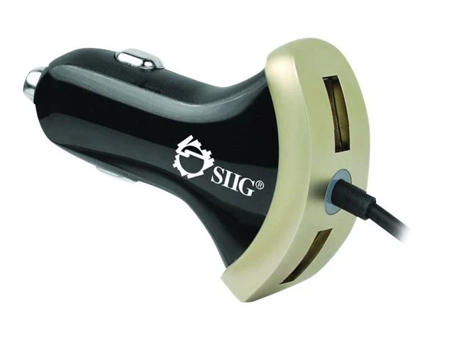 SIIG INC. AC-PW0P12-S1 5A TRI-OUTPUT USB CAR CHARGER EASILY CHARGES AND POWE...