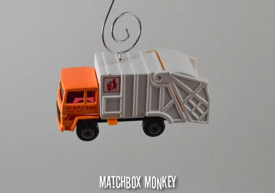 Orange Garbage Trash Refuse Truck Custom Christmas Ornament Waste Management  - Image 1 of 4