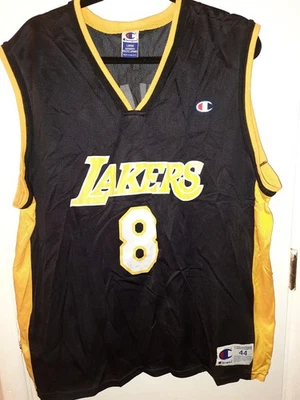 RARE VTG VGC KOBE BRYANT ALT BLACK AND YELLOW JERSEY CHAMPION SZ 44 - Image 1 of 3