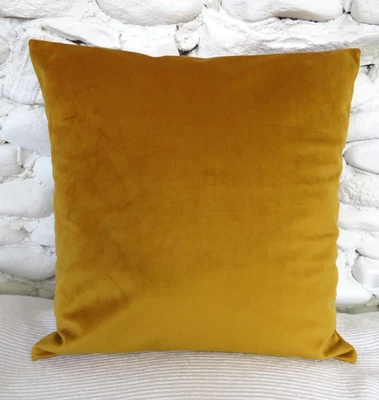 Quality Cushion Cover, Velvet, "Old Gold", ZOFFANY Fabric, 16", Cotton Blend. - Image 1 of 4