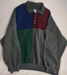 Vintage Pro Spirit Colorblock Collar Men’s 3XL Pullover Sweatshirt Long Sleeve - Picture 1 of 5