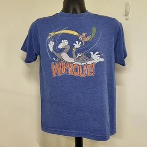Tom And Jerry TShirt Youth Size XL "Wipeout" Blue Short Sleeve Cartoon Surf - Picture 1 of 12