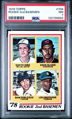 1978 Topps Rookie 2nd Baseman #704 PSA 7 Near Mint Lou Whitaker RC - Image 1 of 2