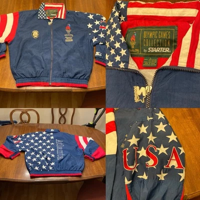 Chaqueta De Colección Atlanta 1996 EE. UU. Starter Juegos Olímpicos Cremallera Completa L Sudadera con Capucha Oculta Foto 1 de 4