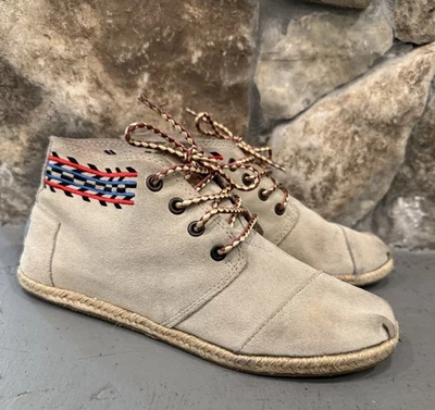 Botines Toms Sand Desert 7,5 Tostado Encaje Suela de Yute Con Cordones Chukka Alarco Botas Foto 1 de 4