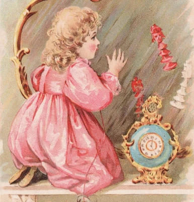 1894 Lion Coffee Woolson Spice Co Through Looking Glass Victorian Trade Card - Image 1 of 4