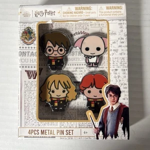 Harry Potter Dobby Hermione Ron Weasley 4pcs Enamel Metal Pin Set - Picture 1 of 11