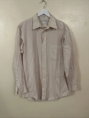 Vintage Burberrys Of London Striped Button Down Shirt Men 15 1/2 -32 Made In USA - Image 1 of 4
