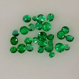 1.03ct Natural Emerald round 1.4-2.4mm rich green good luster good quality lot