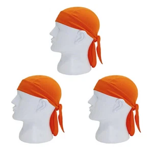 3 Pack Skull Cap Motorcycle Head Wrap Tie Durag Du-rag Beanie Cycling Bandana - Picture 1 of 28
