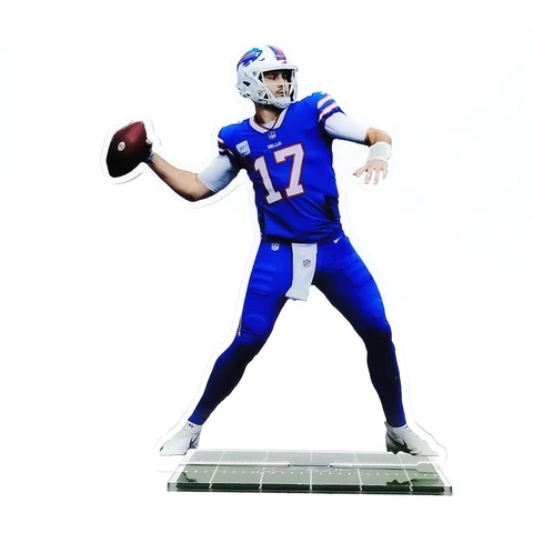 Josh Allen Stand-up Figure - #17 of Buffalo Bills Passing the Ball Ornament Cover